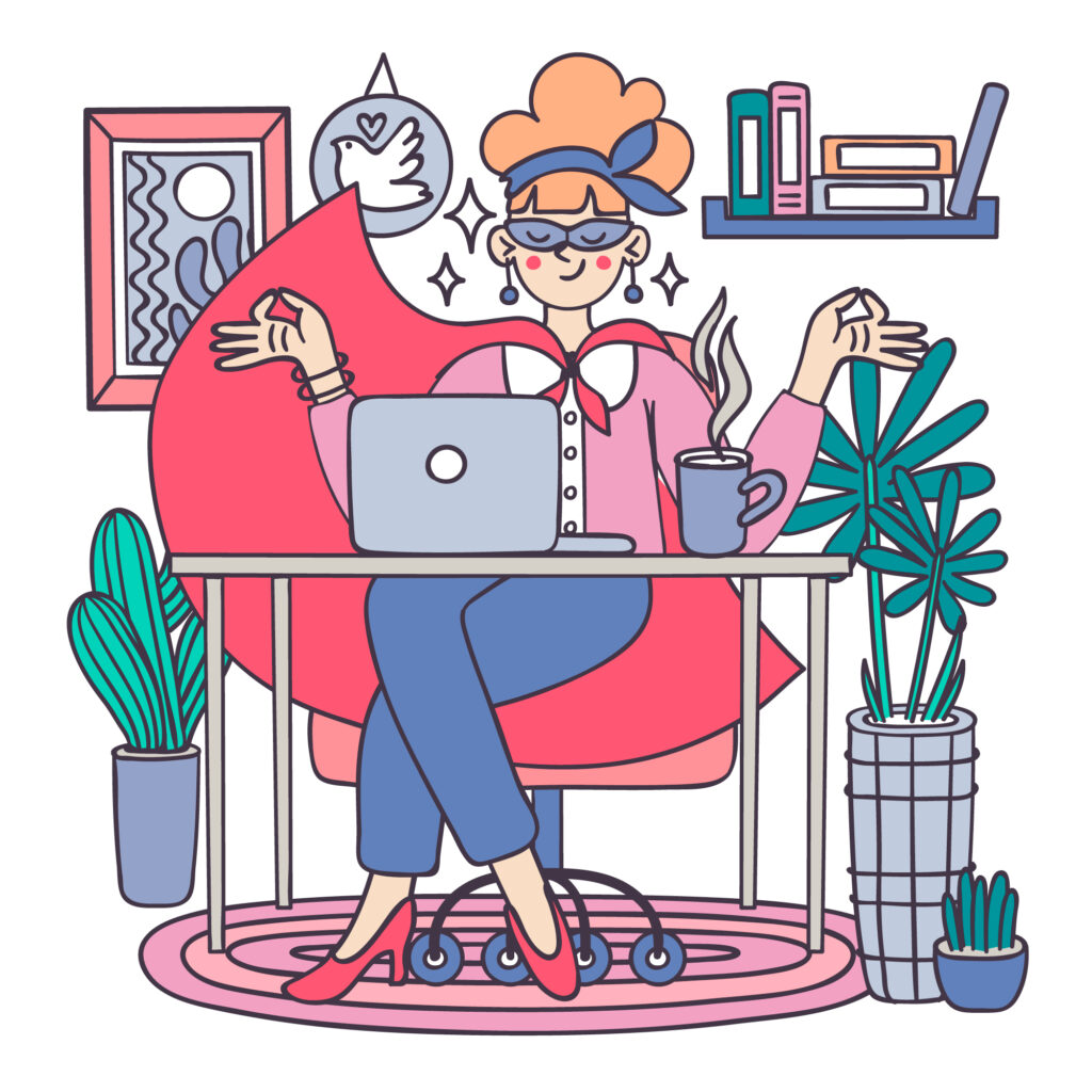 Liderazgo Tech Consciente: Estrategias para Innovar con Calma 11 fundadora zenlead ilustration - Liderazgo Tech Consciente: Estrategias para Innovar con Calma